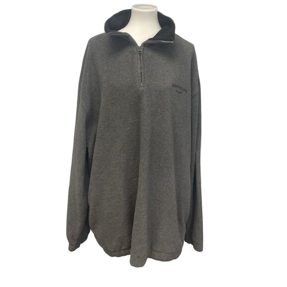 Ocean Pacific Mens 2XT Gray PolyRayon Long Sleeve Quarter Zip Fleece Pullover - Picture 1 of 5